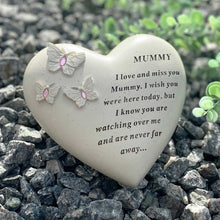 Load image into Gallery viewer, Mummy Butterfly Heart Outdoor Memorial/Grave Marker