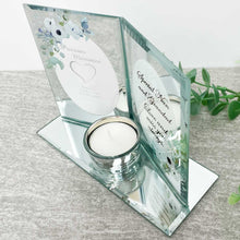 Load image into Gallery viewer, Mirrored Glass Remembrance Picture Frame &amp; Tea Light Holder - Nan &amp; Grandad