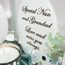Load image into Gallery viewer, Mirrored Glass Remembrance Picture Frame &amp; Tea Light Holder - Nan &amp; Grandad