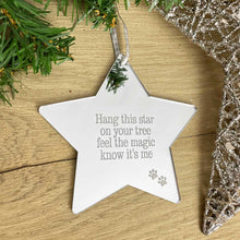 Load image into Gallery viewer, Pet Memorial Mirrored Star Christmas Decoration