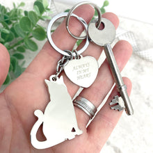 Load image into Gallery viewer, Always In My Heart Charm Cat Memorial Keyring