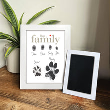 Load image into Gallery viewer, Framed Family Finger/Paw Print Frame With Ink Kit