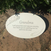 Load image into Gallery viewer, Cream Oval Resin Memorial Plaque - Grandma