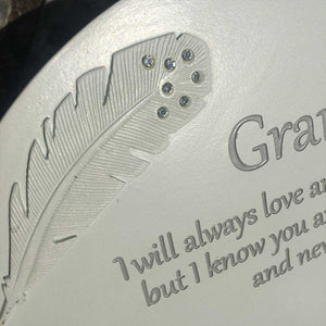 Cream Oval Resin Memorial Plaque - Grandma