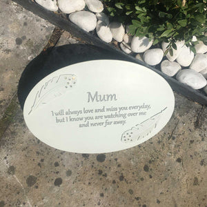 Cream Oval Resin Memorial Plaque - Mum