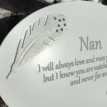 Load image into Gallery viewer, Cream Oval Resin Memorial Plaque - Nan