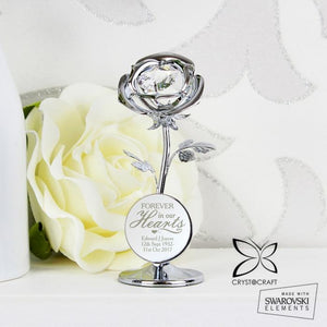 You added Personalised Memorial Ornament. Silver / Crystal Rose. 'Forever in Our Hearts'. to your cart.