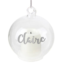 Load image into Gallery viewer, Personalised Christmas LED Candle Bauble