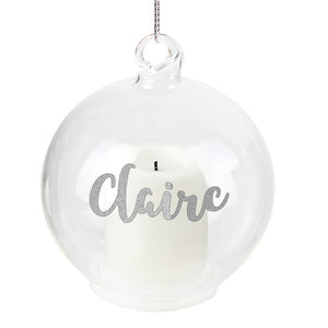 Personalised Christmas LED Candle Bauble