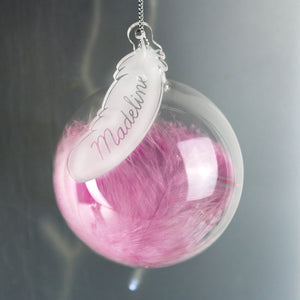 You added Personalised Pink Feather Glass Bauble to your cart.