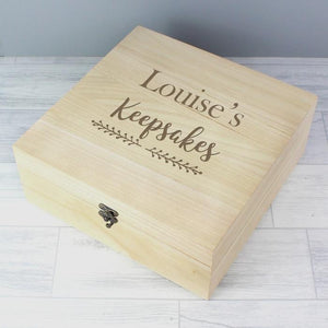 Personalised Memorys & Keepsake Box. Wood.