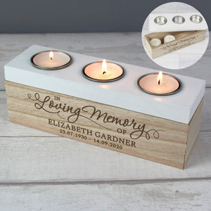 You added Personalised Memorial Triple Tea Light, Wooden, Trinket Box. 'In Loving Memory' . to your cart.