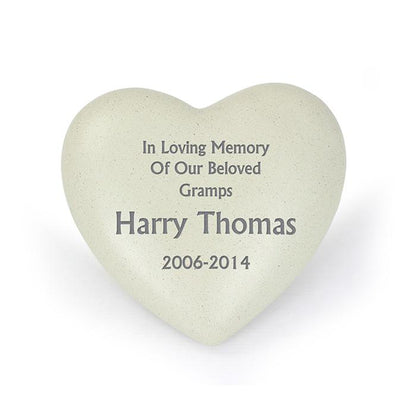 Personalised Outdoor Memorial Tribute. Heart. Your Message.