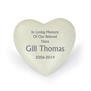 Personalised Outdoor Memorial Tribute. Heart. Your Message.