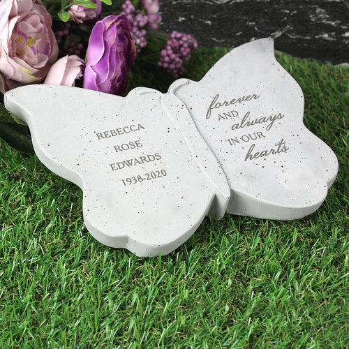 Personalised Outdoor Memorial Butterfly Tribute. 'Forever And Always In Our Hearts' 