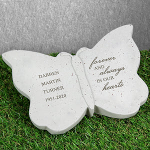 Personalised Outdoor Memorial Butterfly Tribute. 'Forever And Always In Our Hearts'