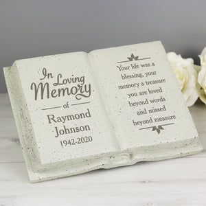 Personalised Memorial Book Tribute. 'In Loving Memory' Design.