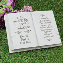 Load image into Gallery viewer, Personalised Memorial Book Tribute. &#39;Life &amp; Love&#39; Design.