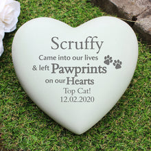 Load image into Gallery viewer, Personalised Pet Pawprints Heart Memorial