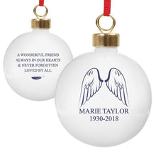 Load image into Gallery viewer, Personalised Angel Wings Bauble