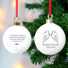 Load image into Gallery viewer, Personalised Angel Wings Bauble