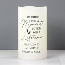 Load image into Gallery viewer, Personalised Memorial LED Candle, &#39;Carried for a Moment, Loved for a Lifetime&#39;