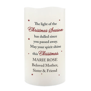 Personalised Christmas Season Memorial LED Candle