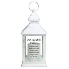 Load image into Gallery viewer, Personalised Memorial Lantern, White, Your Own Message