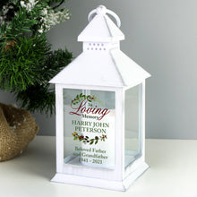 Load image into Gallery viewer, Personalised In Loving Memory White Lantern