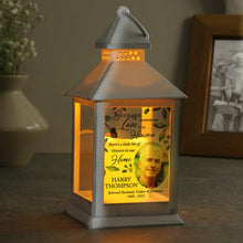 Load image into Gallery viewer, Personalised Botanical Memorial Photo Upload White Indoor Lantern