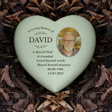 Load image into Gallery viewer, Personalised &quot;In Loving Memory of&quot; Photo Upload Memorial Resin Memorial Heart