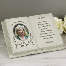 Load image into Gallery viewer, Personalised Botanical Book Memorial Photo Upload Resin Style Book