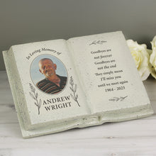 Load image into Gallery viewer, Personalised Botanical Book Memorial Photo Upload Resin Style Book