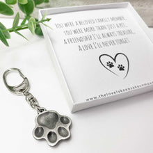 Load image into Gallery viewer, Pawprint Pet Memorial Keying