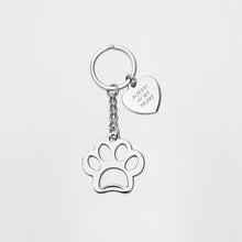 Load image into Gallery viewer, Always In My Heart Charm Paw Memorial Keyring
