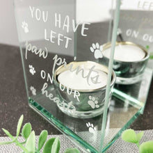 Load image into Gallery viewer, Pet Remembrance Tea Light Holder - &#39;You Left Paw Prints&#39;