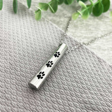 Load image into Gallery viewer, Pet Paw Prints Cremation Ashes Memorial Urn Necklace
