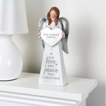 Load image into Gallery viewer, Personalised Ornament. Christmas Angel. &#39;Joy Love And Peace This Christmas&#39;.