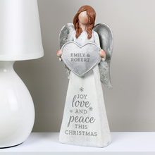 Load image into Gallery viewer, Personalised Christmas Ornament. Angel. &#39;Joy Love And Peace This Christmas&#39;.