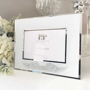 Mirrored Glass Angel Wings 6 x 4" Photo Frame