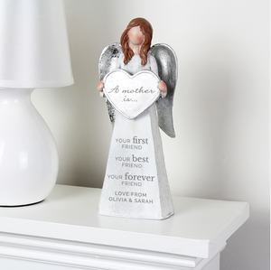 Personalised Memorial Ornament. Angel. 'A Mother Is ...' Message.
