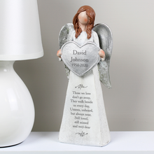 Load image into Gallery viewer, Personalised Memorial Ornament. Angel. Name and Dates. &#39;Still Loved&#39; sentiment.