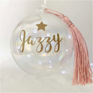 Personalised 'Any Name' Iridescent Glass Bauble