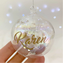 Load image into Gallery viewer, Personalised Angel Iridescent Glass Bauble