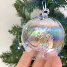 Load image into Gallery viewer, Personalised Angel Iridescent Glass Bauble