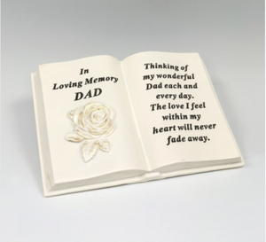 Dad Memorial Cream and Gold Book.