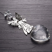 Load image into Gallery viewer, Crystal Heart Metal Angel Memorial Sun Catcher