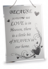 Load image into Gallery viewer, Hearts in Heaven Hanging Glass Memorial Plaque