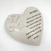 Load image into Gallery viewer, Mummy Butterfly Heart Outdoor Memorial/Grave Marker