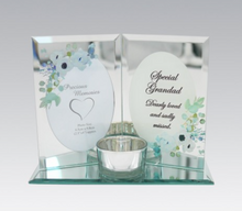 Load image into Gallery viewer, Mirrored Glass Remembrance Picture Frame &amp; Tea Light Holder -Grandad